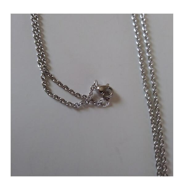 Silver Leaf with Chain Necklace 24" - Picture 2 of 5